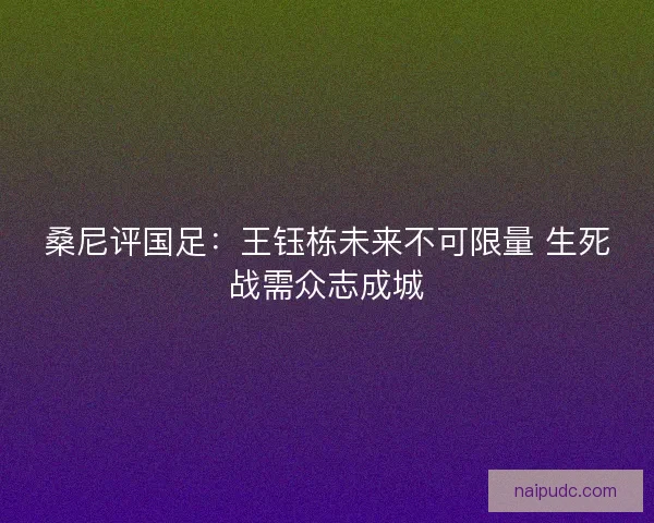 桑尼评国足：王钰栋未来不可限量 生死战需众志成城