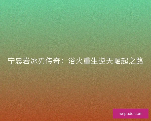 宁忠岩冰刃传奇：浴火重生逆天崛起之路