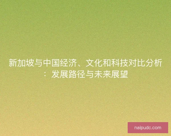 新加坡与中国经济、文化和科技对比分析：发展路径与未来展望